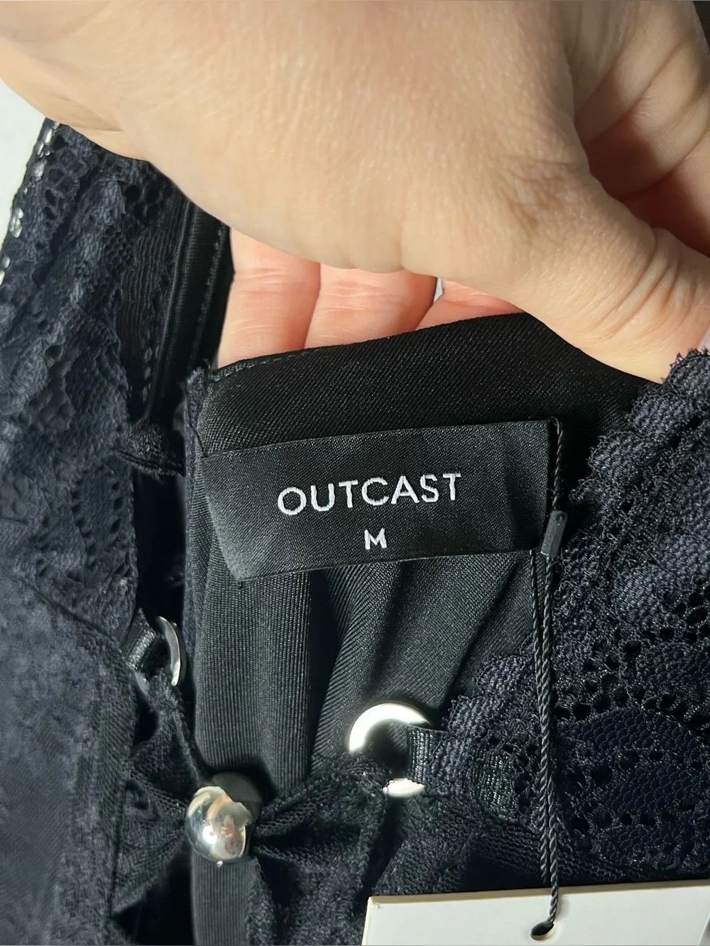 NEW Outcast Lace Up Halter Jenna Jumpsuit in Black Floral Lace